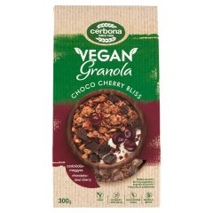 Cerbona Vegan csokoládés-meggyes granola müzli édesítőszerrel 300 g