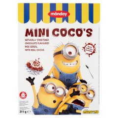 Monday Minions Mini Coco\'s ropogós reggeli gabonapelyhek rizzsel és zsírszegény kakaóval 311 g