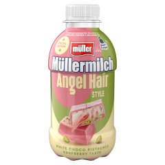 Müller Müllermilch Angel Hair Style fehér csokoládés-pisztáciás-málnás ízesítésű tejital 400 g
