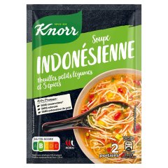 Knorr indonéz stílusú pikáns leves tésztával, zöldségdarabokkal és fűszerekkel 45 g