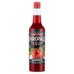 Piroska szamóca ízű gyümölcsszörp feketerépalével színezve cukorral és édesítőszerekkel 0,7 l