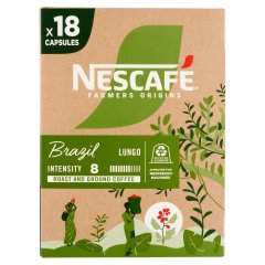 NESCAFÉ Farmers Origins Brazil Lungo őrölt pörkölt kávé kapszula 18 db 79,2 g