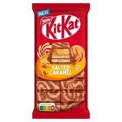 KitKat ropogós ostya sóskaramellízű krémmel karamellízű tejcsokoládéban és fehér bevonóban 99 g 