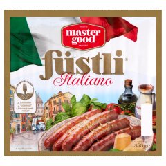Master Good Füstli Italiano parmezán sajtos, füst ízesítésű virsli csirkehúsból 350 g