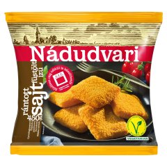 Nádudvari gyorsfagyasztott, elősütött, panírozott füstölt ízű rántott sajt 450 g