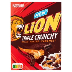 Nestlé Lion Triple Crunchy ropogós gabonapehely sós karamellel csokoládés bevonattal 300 g