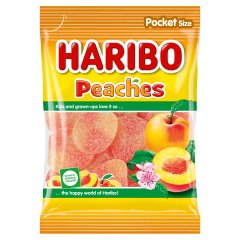 Haribo Peaches gyümölcsízű kandírozott gumicukorka 80 g
