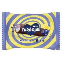 Mizo Túró Rudi citromos-áfonyás túródesszert kakaós bevonattal 5 x 45 g (225 g)