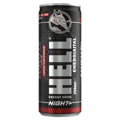 HELL Night+ tuttifruttiízű, koffeintartalmú, szénsavas, energiaital 250 ml