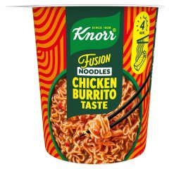 Knorr Fusion Noodles tészta csirkés burrito ízesítéssel és paradicsomszósszal 89 g