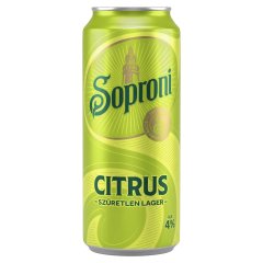 Soproni Citrus szűretlen lager, ízesített sör 4% 500 ml