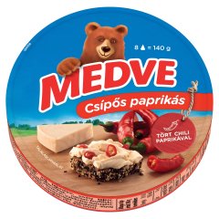 Medve csípős paprikás kenhető, félzsíros ömlesztett sajt 8 x 17,5 g (140 g)