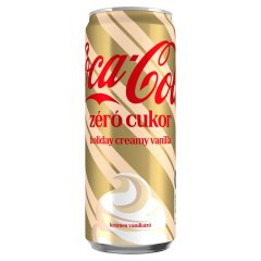 Coca-Cola zéró cukor cola- és krémes vaníliaízű energiamentes szénsavas üdítőital 330 ml