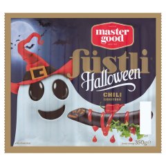 Master Good Füstli Halloween gluténmentes chili ízesítésű füstölt virsli feketére színezve 350 g