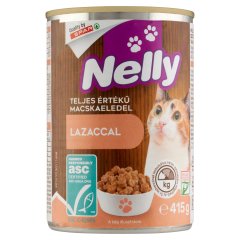 Nelly teljes értékű állateledel felnőtt macskák számára lazaccal 415 g