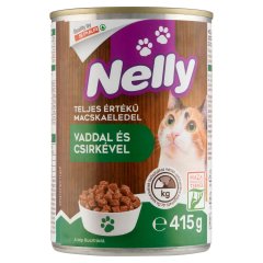 Nelly teljes értékű állateledel felnőtt macskák számára vaddal és csirkével 415 g