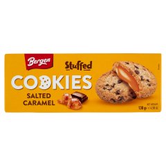 Bergen sós karamellel töltött tejcsokoládé darabos keksz 130 g