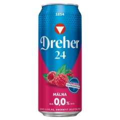 Dreher 24 Málna alkoholmentes világos sör és málna ízű ital keveréke édesítőszerrel 0,0% 0,5 l