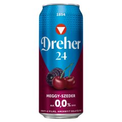 Dreher 24 Meggy-Szeder alkoholmentes világos sör és meggy-szeder ízű ital keveréke 0,0% 0,5 l