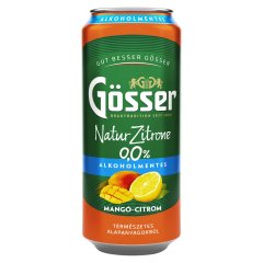 Gösser Natur Zitrone mangó-citrom ízű alkoholmentes sörital 0,0% 500 ml