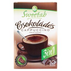 Sweetab 3in1 csokoládés cappuccino azonnal oldódó kávéspecialitás fruktózzal 10 x 10 g (100 g)