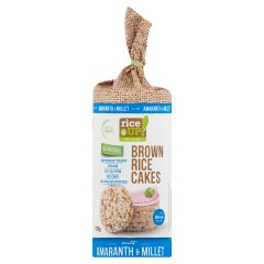 RiceUp! Eat Smart puffasztott teljes kiőrlésű barna rizs szelet kölessel és amaránttal 120 g