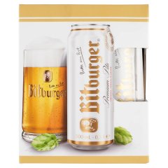 Bitburger világos német sör 4,8% 4 x 0,5 l + 1 db 0,5 l-es márkázott pohár