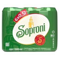 Soproni világos sör 4,5% 6 x 500 ml