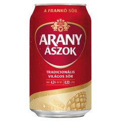 Arany Ászok tradicionális világos sör 4,3% 0,33 l