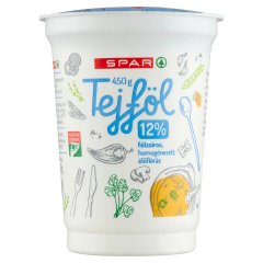 SPAR élőflórás, félzsíros tejföl 12% 450 g