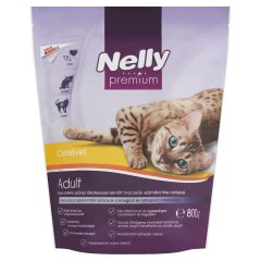 Nelly Premium teljes értékű száraz állateledel felnőtt macskák számára friss csirkével 800 g