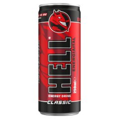 HELL Classic tuttifruttiízű, koffeintartalmú, szénsavas energiaital hozzáadott vitaminokkal 250 ml