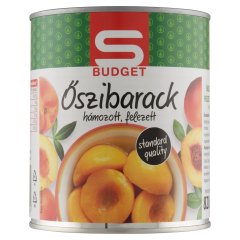 S-Budget hámozott, felezett őszibarack 480 g