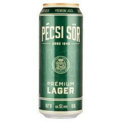 Pécsi Sör Prémium Lager bio minőségi világos sör 5% 0,5 l