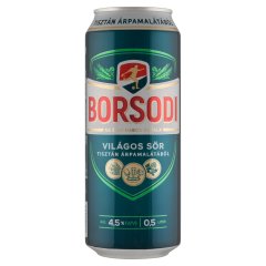 Borsodi világos sör 4,5% 0,5 l