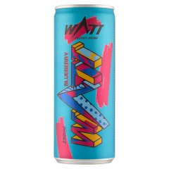 Watt kékáfonya ízű szénsavas energiaital koffeinnel és vitaminokkal 250 ml