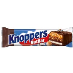 Knoppers tejkrémmel, nugátkrémmel, kekszdarabkákkal, aprított mogyoróval töltött ostyaszelet 40 g