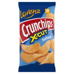 Lorenz Crunchips X-Cut sós ízesítésű hullámos burgonyachips 75 g