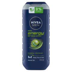 NIVEA MEN Energy 3 az 1-ben tusfürdő testre, arcra, hajra 250 ml