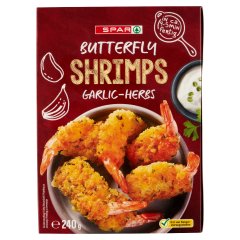 SPAR gyorsfagyasztott garnéla farokrésszel, tésztabundában, fokhagymával és zöldfűszerekkel 240 g