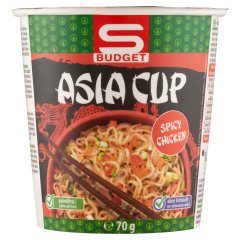 S-Budget Asia Cup csirkehús ízű instant tésztaétel ízesítő keverékkel 70 g
