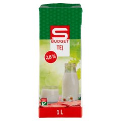 S-Budget UHT félzsíros tej 2,8% 1 l