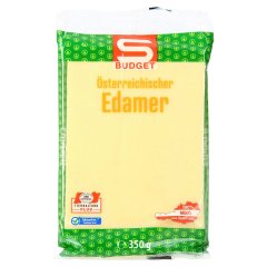 S-Budget Edami osztrák, zsíros, félkemény, darabolt sajt pasztőrözött tejből 350 g