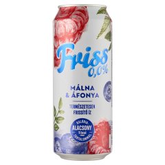 Friss 0,0% málna-áfonya ízű üdítőital és alkoholmentes malátaital keveréke 0,5 l