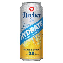 Dreher 24 Hydrate alkoholmentes világos sör és mangó-citrom ízű ital keveréke 0,0% 0,5 l