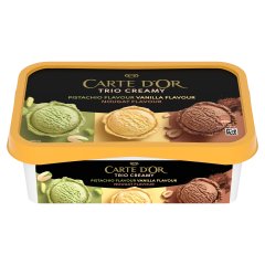 Carte D\'Or Trio Creamy pisztácia jégkrém, vanília ízű jégkrém és mogyorónugát ízű jégkrém 1000 ml