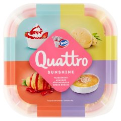 Ledo Quattro tejszínhabízű és creme brulee ízű jégkrém félig kandírozott gyümölccsel 1500 ml
