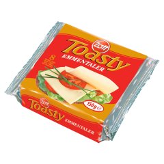 Zott Toasty Emmentaler szeletelt, ementáli ízű, zsíros ömlesztett sajt 8 x 18,75 g (150 g)