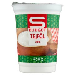 S-Budget élőflórás tejföl 20% 450 g
