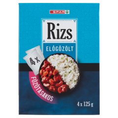 SPAR hosszú szemű, előgőzölt, főzőtasakos rizs 4 x 125 g